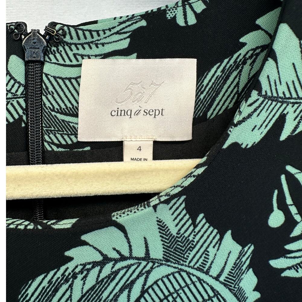 Cinq à Sept Bia Palm Print Mini Dress with Tie Side Size 4 - Picture 8 of 8